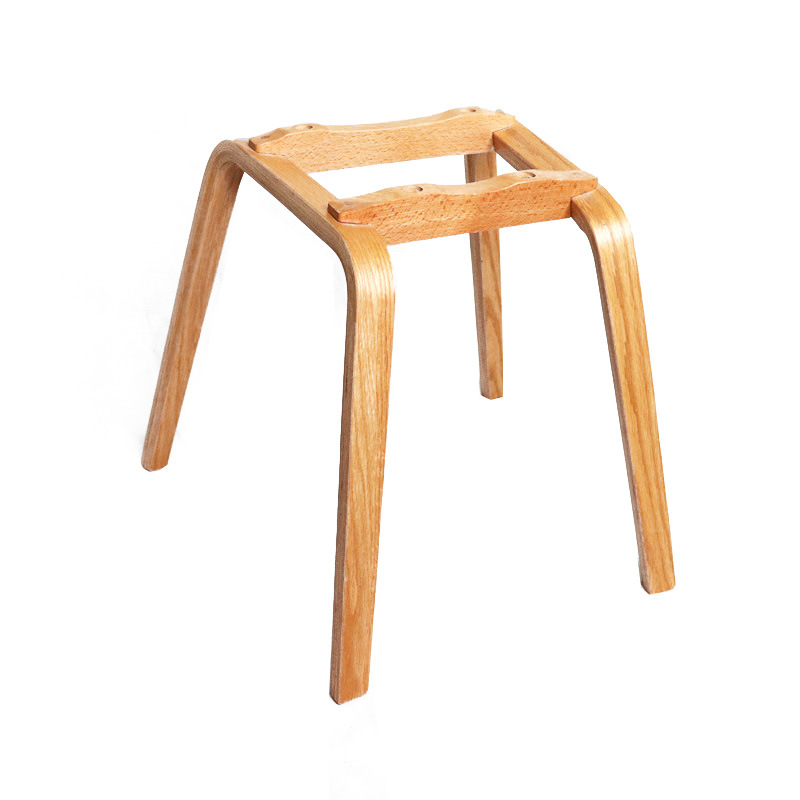 美式家用吧台椅腿弯曲脚 北欧创意实木吧凳腿 多层板弯曲木凳子脚