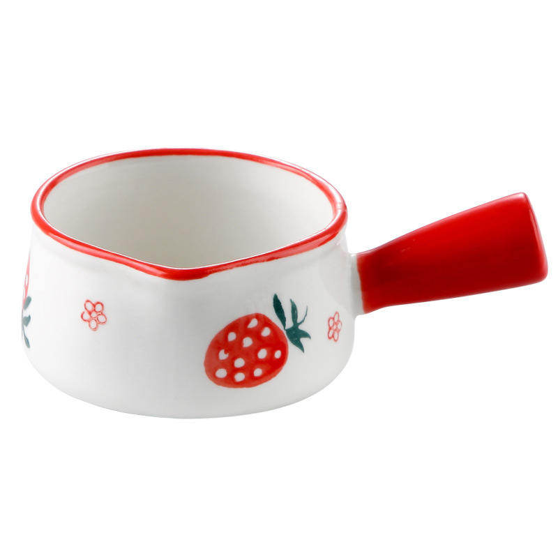 Cute Creative Ceramic Belt Handle Small Milk Boiling Pot Milk Pot Milk Cup Small Milk Cup Multi-Purpose Sauce Dish Seasoning Dish Seasoning Saucers