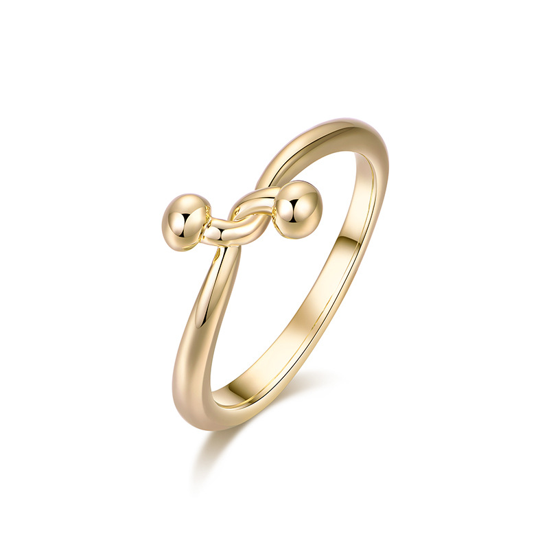 nyu·nyu几何链条打结金豆戒指女开口指环韩国时尚nyunyu新款潮