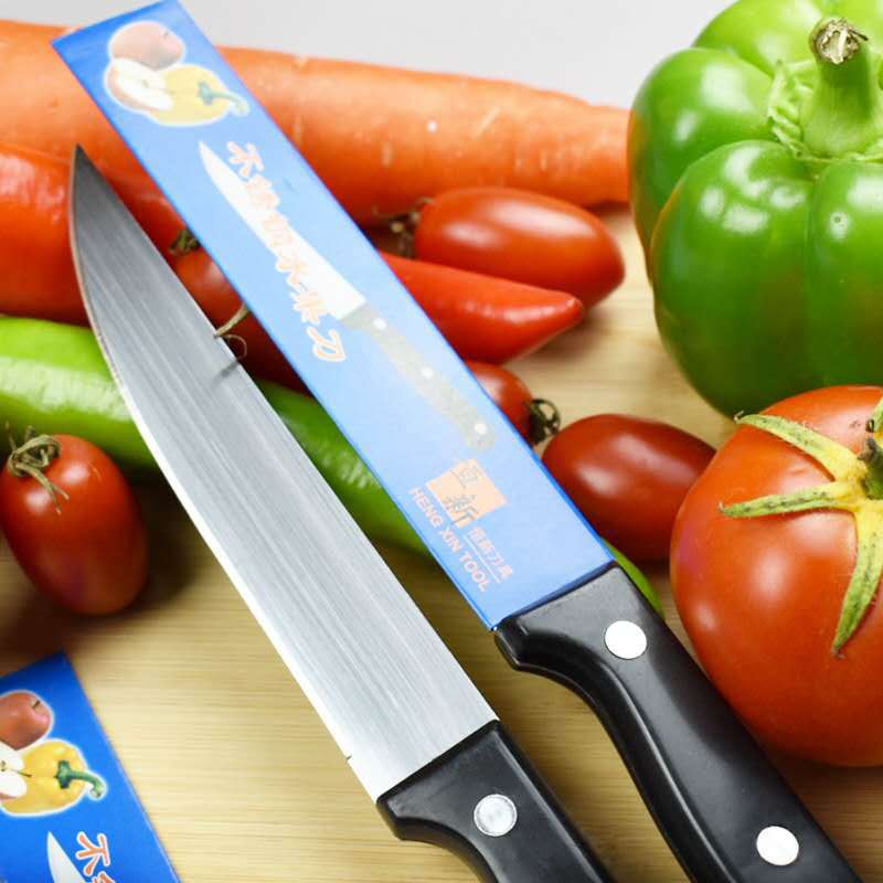 不锈钢水果刀2元店货源黑把水果刀长把水果刀厂价现货黑色把子刀