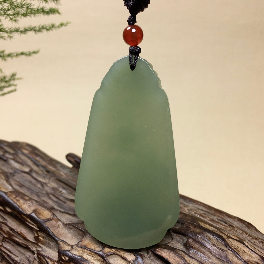 新疆和田玉莲花吊坠男女款荷花蜻蜓玉坠题材平定一生玉牌挂件项链