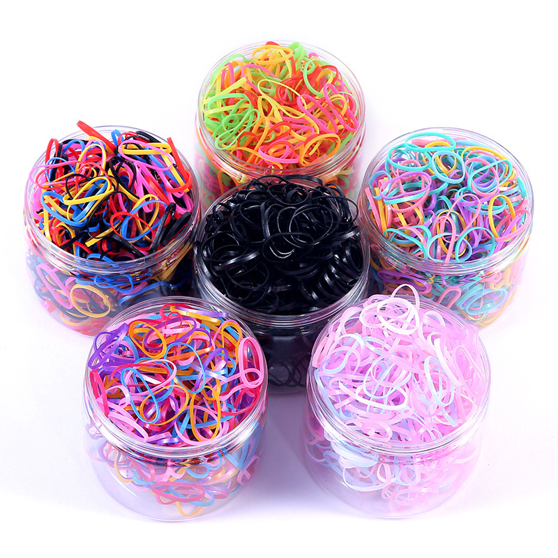 500 Pieces of Canned Children's Hair String Rubber Bands That Do Not Hurt Hair Girls Keep Pulling Hairtie Disposable Rubber Bands