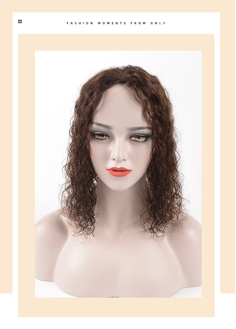 许昌假发批发厂家 15x15机制手织分路35厘米发片女士补发块遮白发