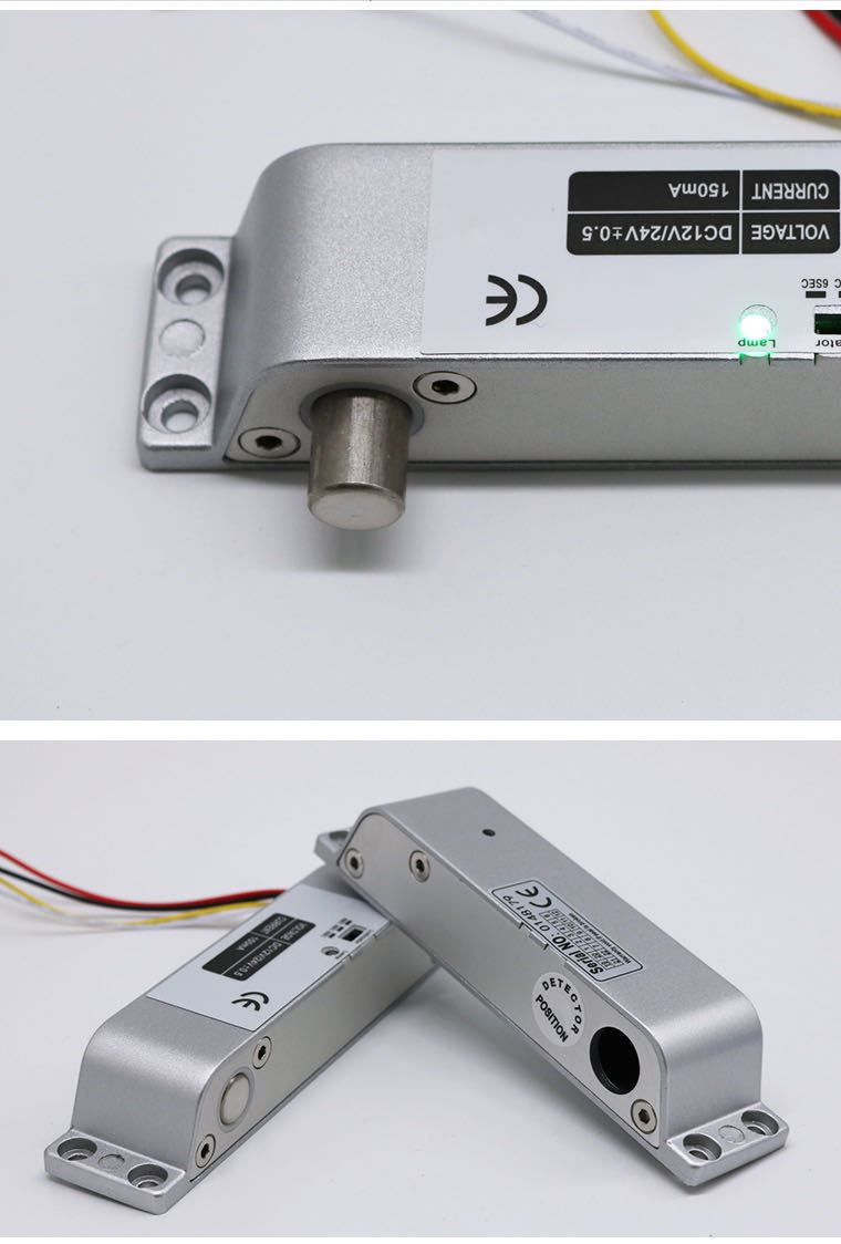 玻璃门电插锁侧装明装电插锁低温延时带反馈明装外挂式门禁电子锁