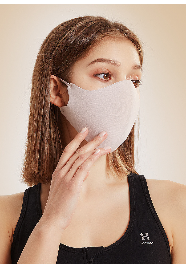 防晒口罩 夏季冰丝纯棉口罩防尘布口罩 防尘面罩男女瘦脸个性黑色