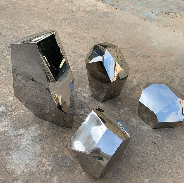 不锈钢石头镜面石头304不锈钢鹅软石不锈钢几何石头