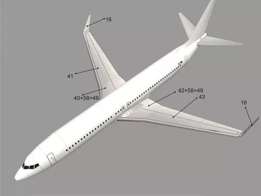 1比100 波音737飞机荷兰航空 纸模型 diy益智手工折纸玩具 航模