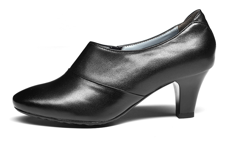 3515强人正品女士春秋时尚职业正装皮鞋真皮皮鞋中跟单鞋女鞋工装