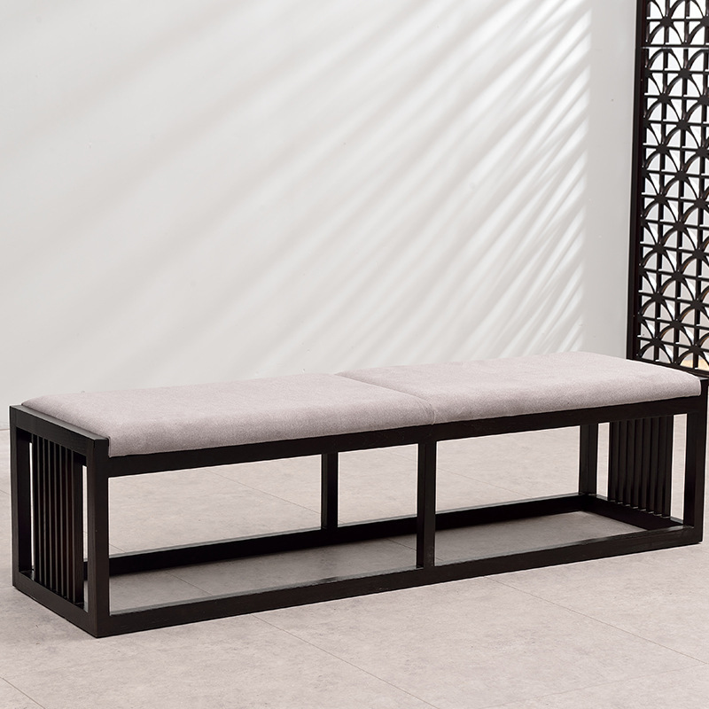 新中式床尾凳现代简约艺术卧室长凳床尾沙发换鞋凳禅意家具