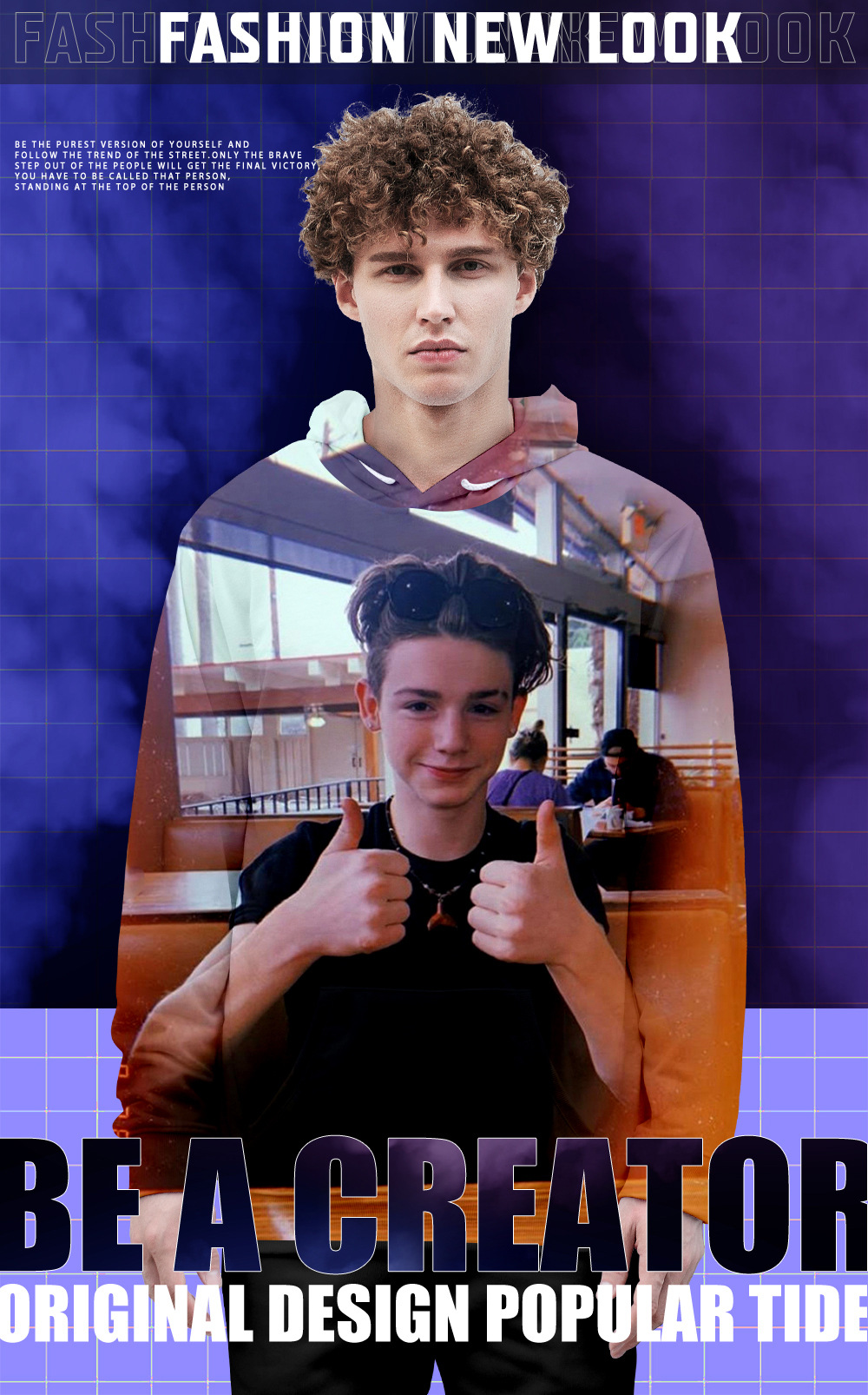 跨境新品新品 网红payton moormeier 3d时尚帽衫休闲套头带帽卫衣