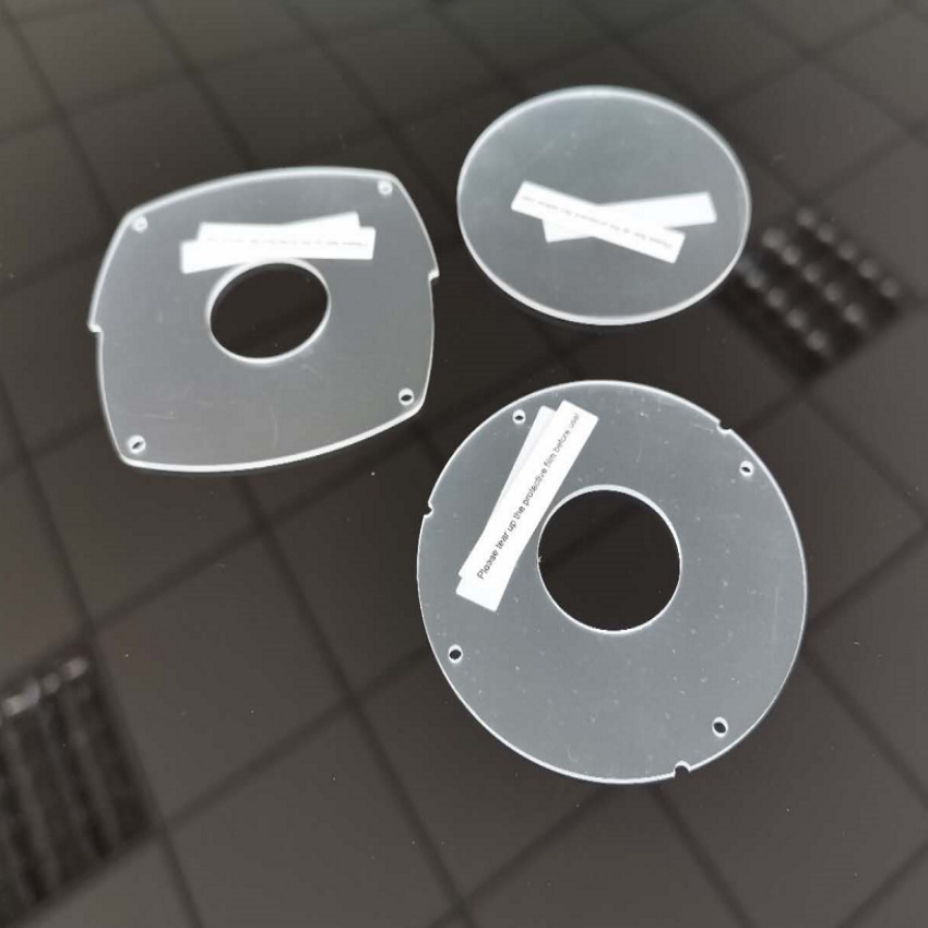 透明pc镜片双面覆保护膜 透光率高 加工定制pc透明圆片 异形加工