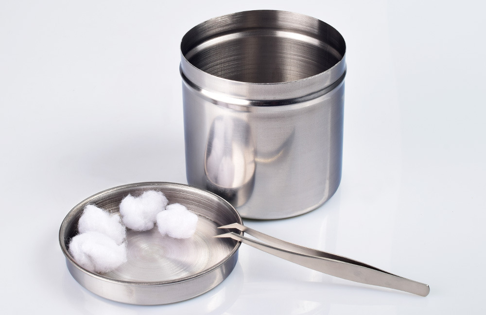 一件代发不锈钢消毒用品罐 带盖密封罐 棉花棉球药膏碘伏用缸