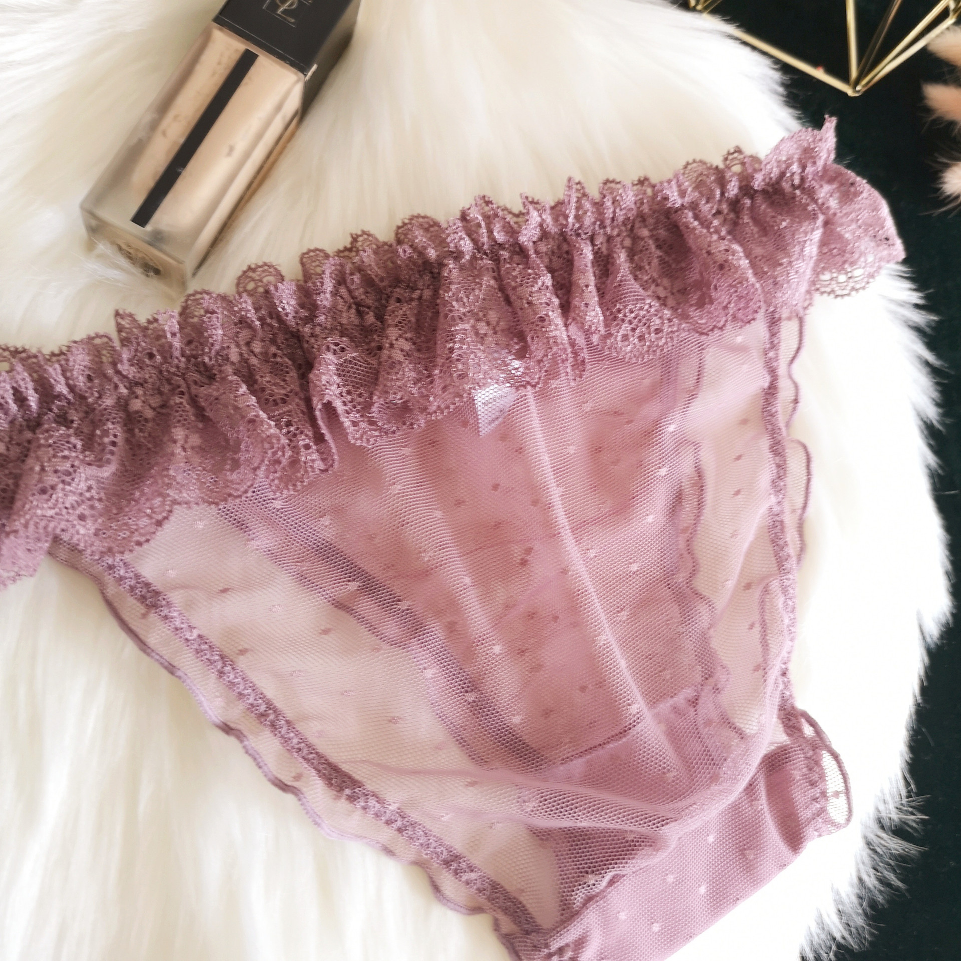 糖果色日单包臀内裤网纱透气内裤女网红少女内裤可爱