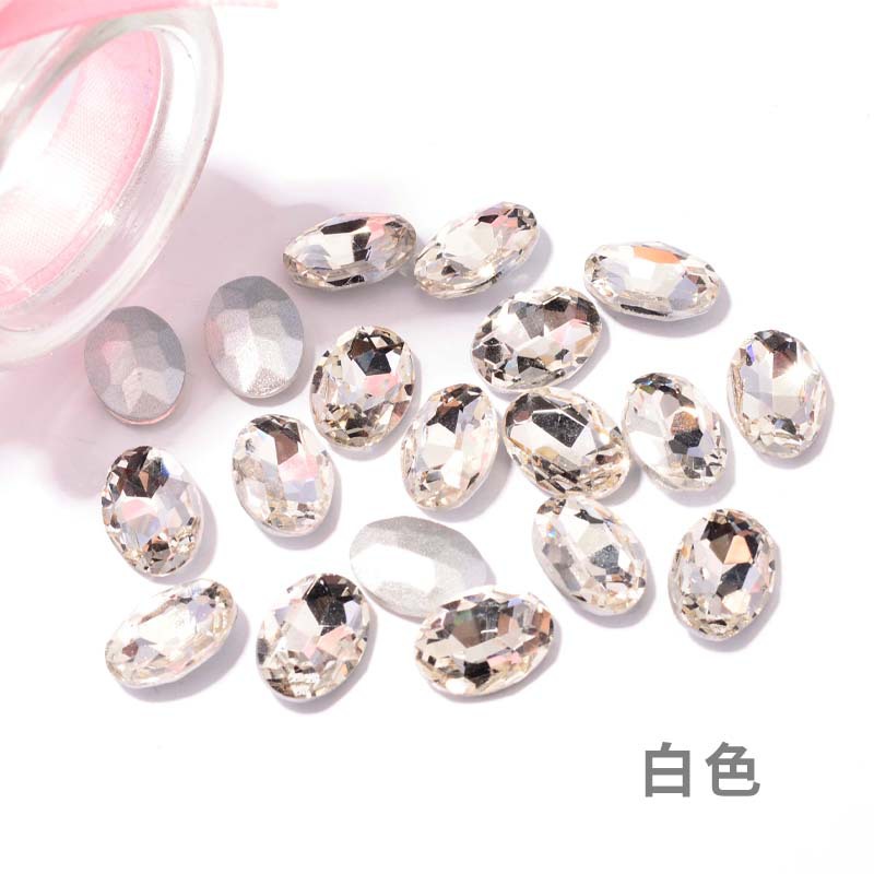 Oval Nail Beauty Rhinestone DIY Crystal Beads Ornament Accessories Stick-on Crystals Phone Case Glass Loose Diamond Ornament Accessories