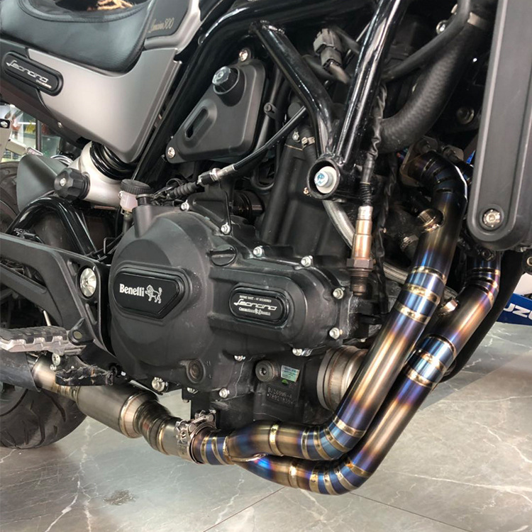 厂家直销适用摩托车幼狮500代替回压鼓中段改装bj500钛合金排气管