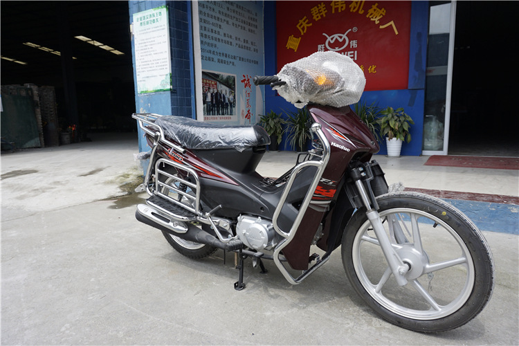 适用于豪爵弯梁车ug110国四hj110-8载重侧翻板大脚踏板后货架改装