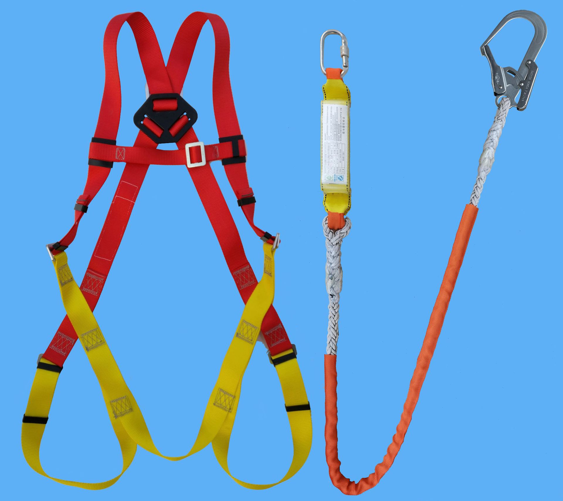 全身式单大钩安全带 全身五点式安全带 欧式大钩消防救援安全带