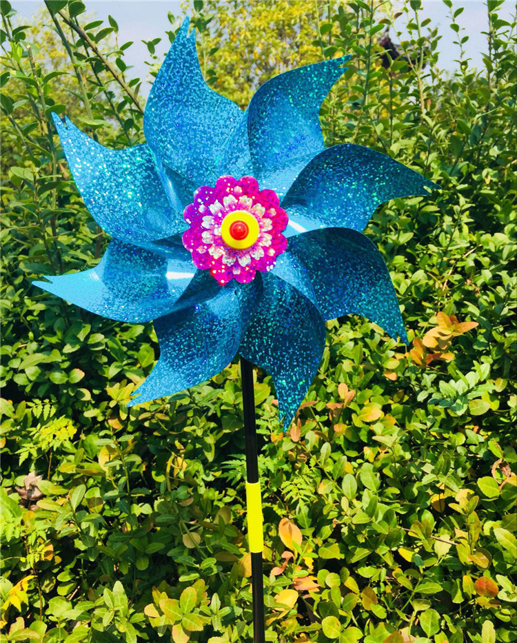 24cm亮面八角风车双节杆pvc户外防水插地景区公园广场卖节庆礼品