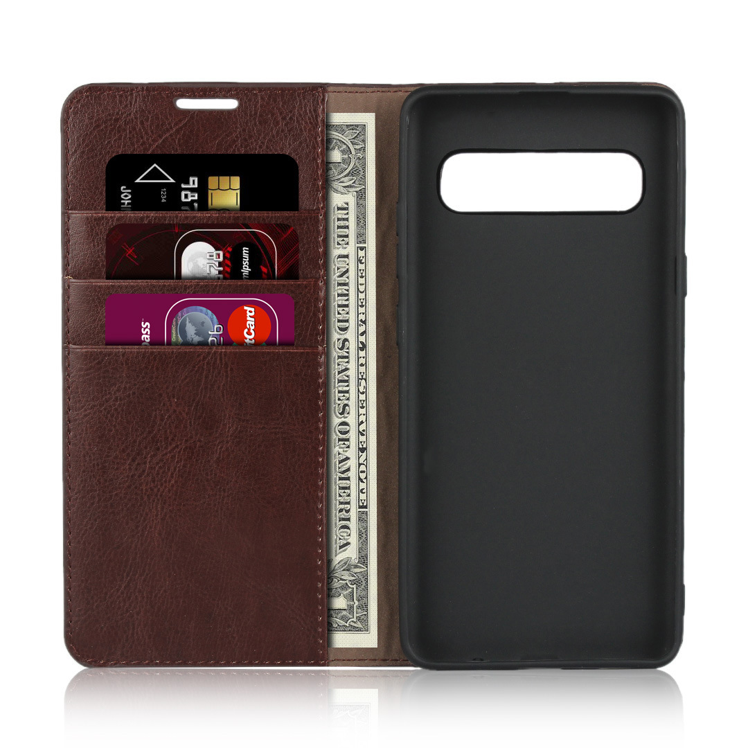 适用三星s10 5g手机壳三星s9手机套疯马纹真皮钱包皮套翻盖保护套