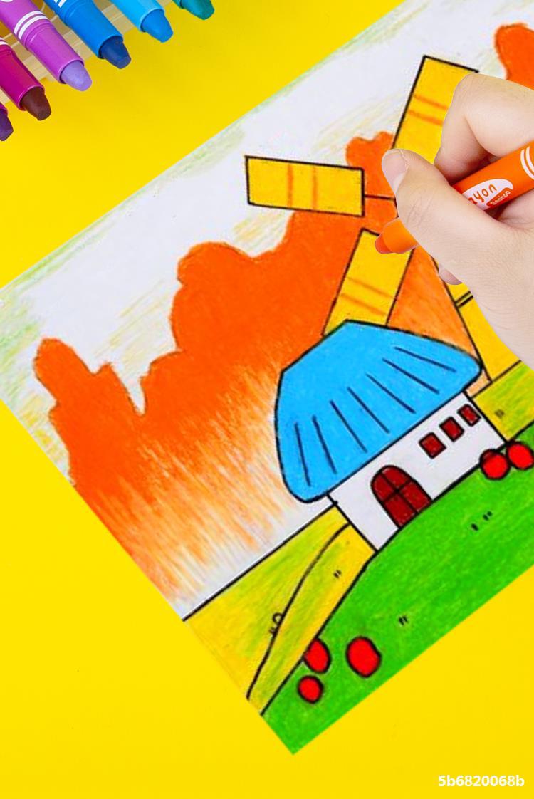 水洗棒棒油画炫彩棒色儿童可36水溶性安全色不脏手旋转蜡笔彩绘24