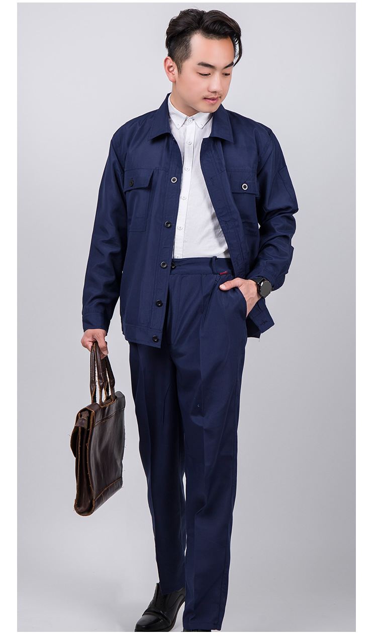 夏季长袖工程服电焊薄款工装工厂车间工作服劳保短袖套装厂服定制