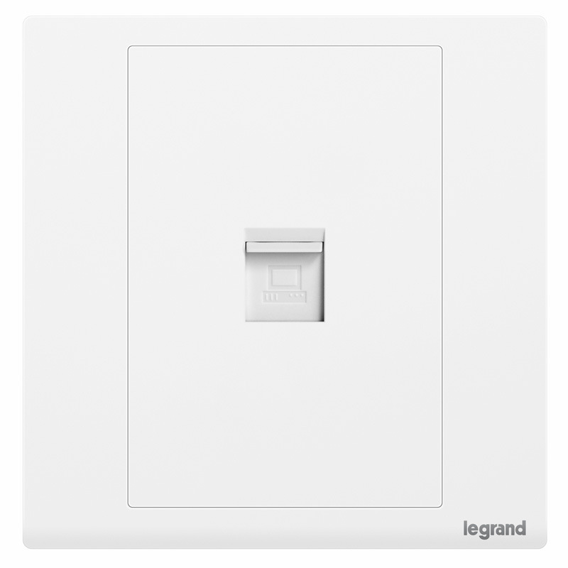 legrand罗格朗开关插座朗淳s玉兰白一位6类电脑插六类网络插86型