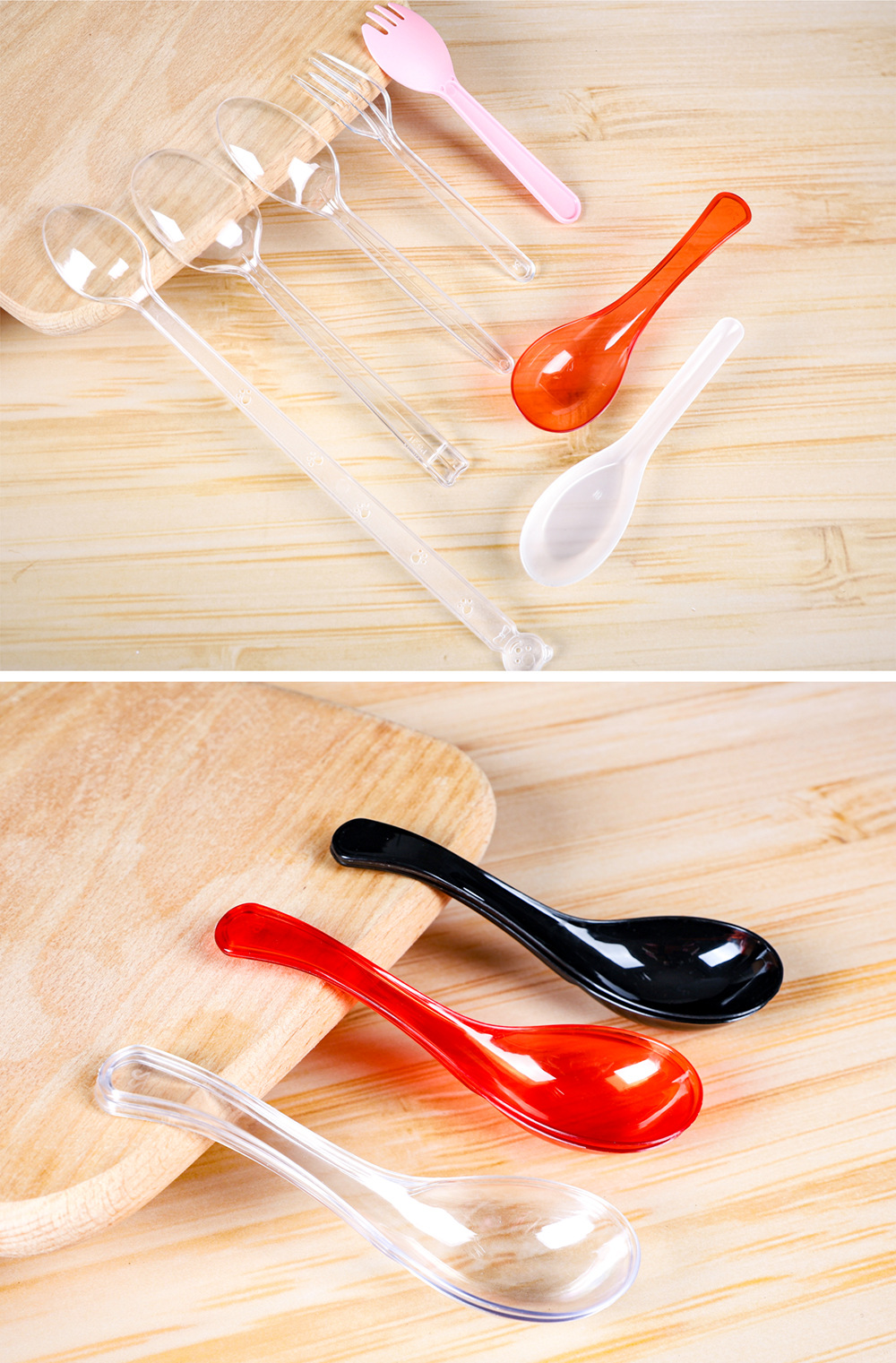 一次性塑料透明勺子冰凉粉勺外卖打包勺甜品蛋糕勺子奶茶用勺子