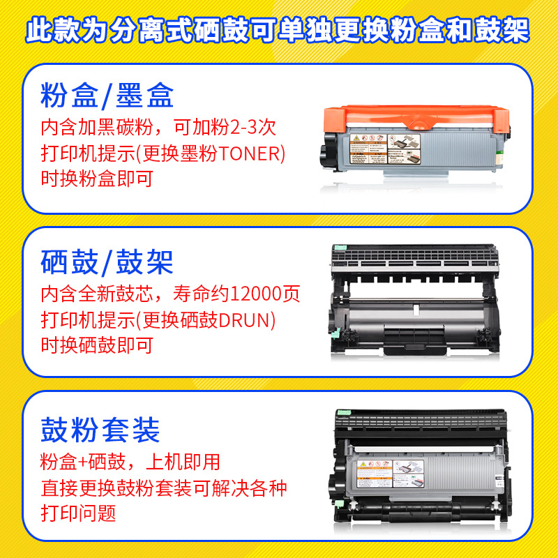 易加粉适用 兄弟dcp-7180dn硒鼓粉盒 dcp7080 7080d mfc7380 mfc7