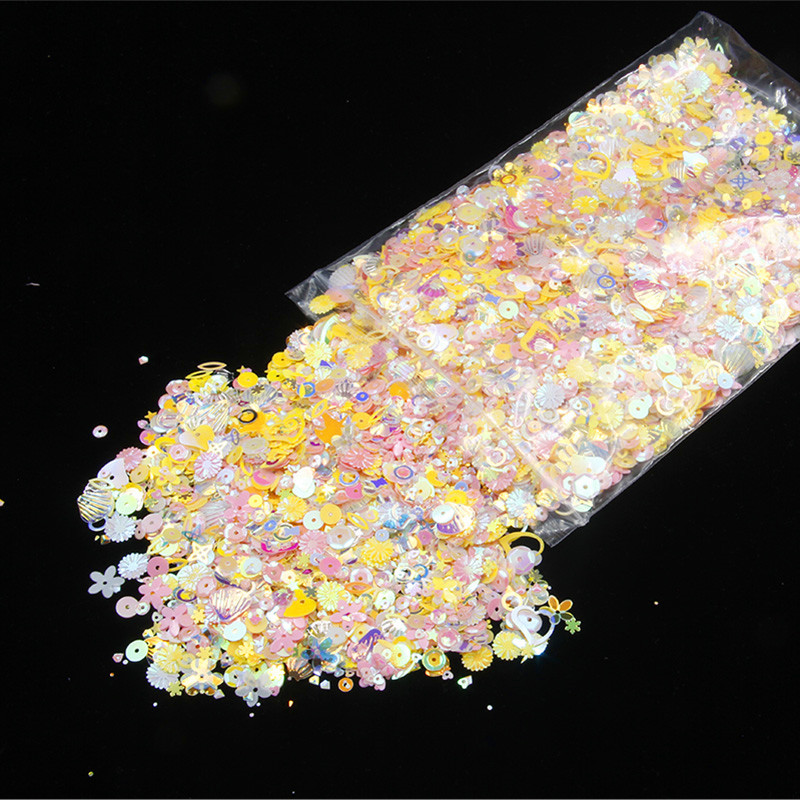 仿真奶油胶滴胶材料爱心亮片高颜值100克袋装混款亮片