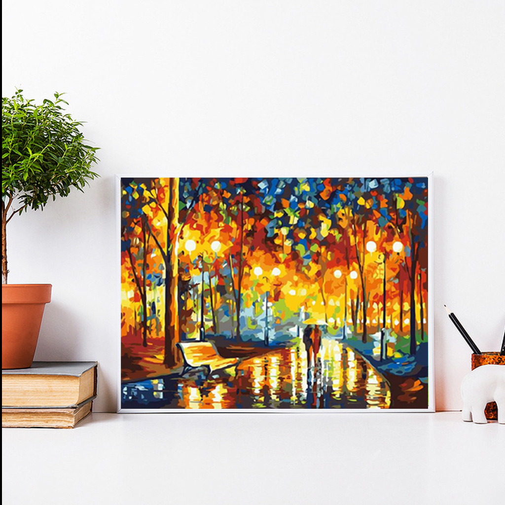 diy 彩色风景 数字油画 手绘画客厅墙壁装饰画 跨境爆款 厂家批发