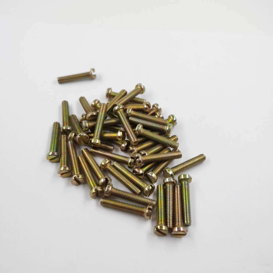 gb65开槽一字螺丝 一字圆柱头螺栓螺钉螺丝镀彩m3m4m5m6m8m10