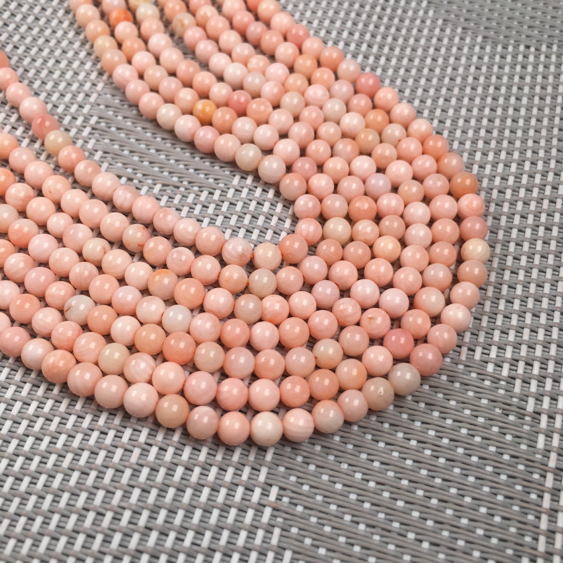 合成珊瑚4mm粉色珊瑚圆珠珠子半成品手工diy制作手链项链材料散珠