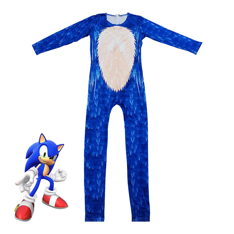 sonic刺猬索尼克装扮演出服装cos动漫服装音速小子表演服万圣节