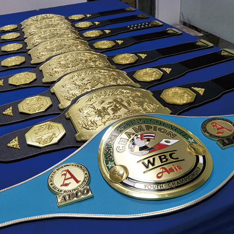 拳王金腰带武林风散打泰拳腰带来图定制金属腰带wbcwbf金腰带定做