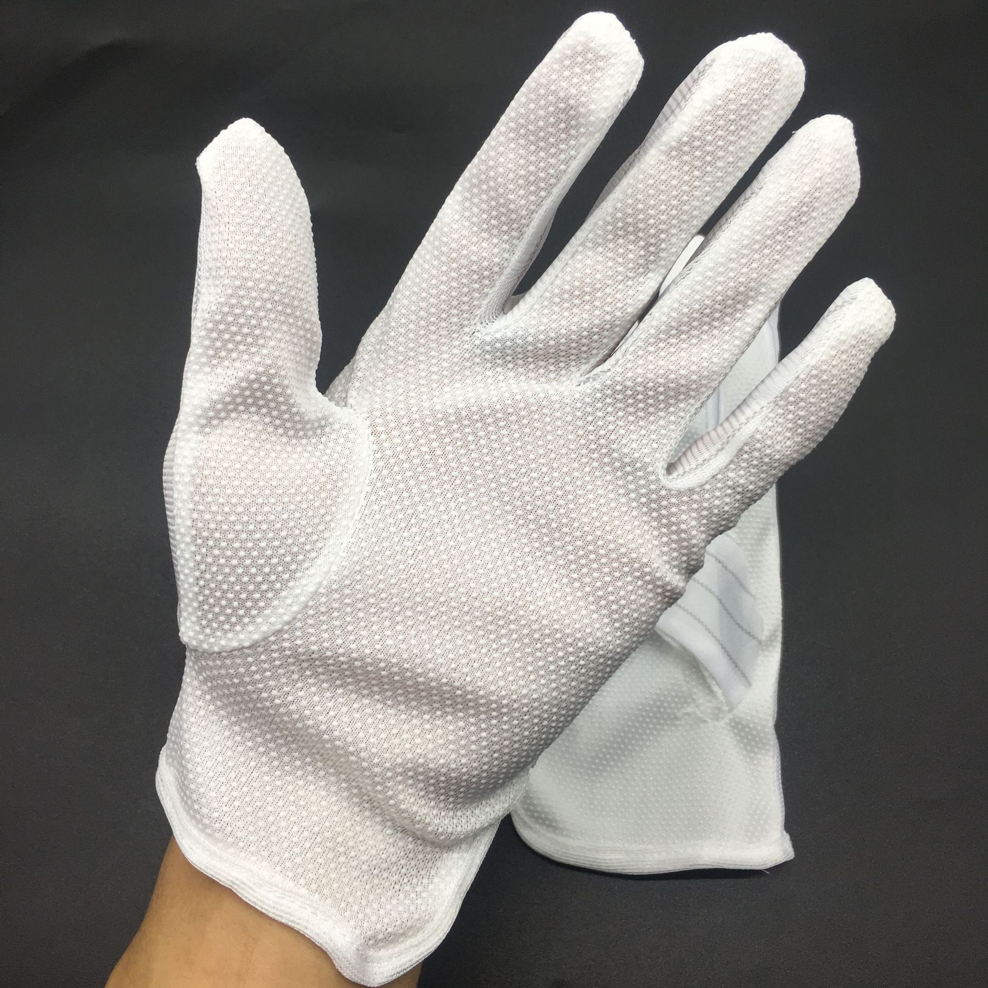 防静电手套加厚点胶防滑点塑带点面胶防静电点珠手套23加长手套