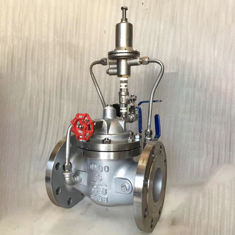 500x-16p 不锈钢法兰持压阀泄压阀 减压阀 压力释放阀 管道保护阀