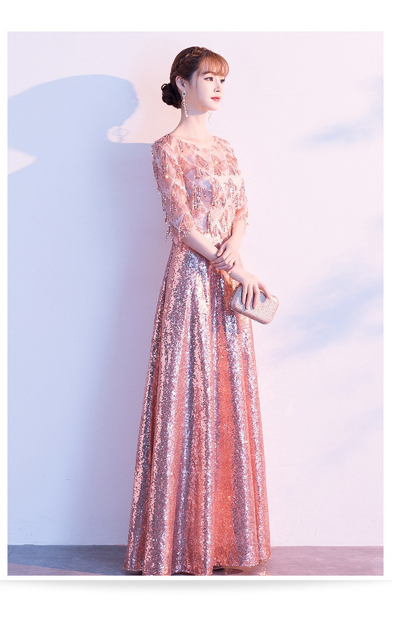 晚礼服裙女仙气学生宴会黑色长款气质日常主持平时可穿生日连衣裙