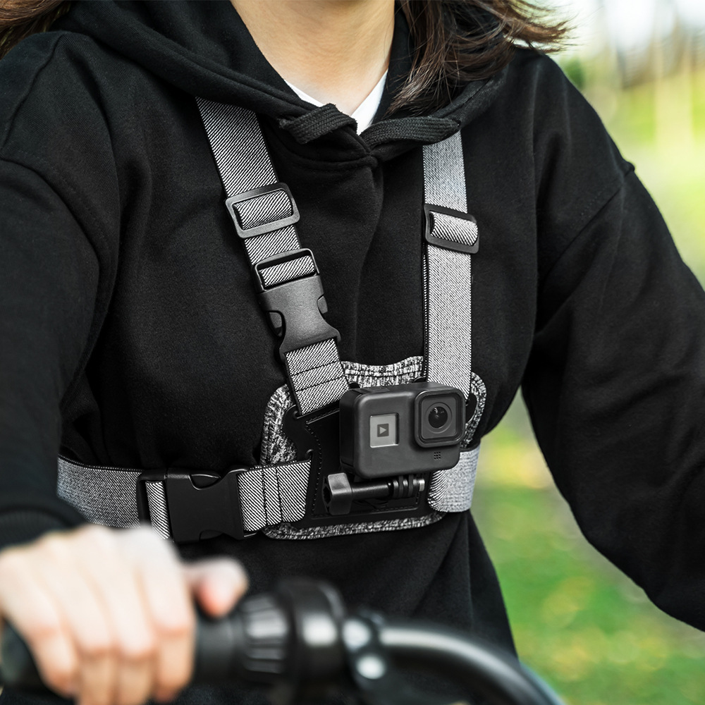 泰迅telesin 新款运动相机双机位胸带2机位双肩背带前后安装相机