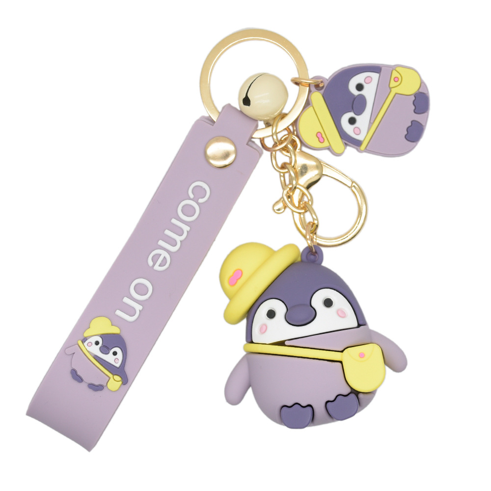 新款创意企鹅卡通挂件钥匙扣 可爱超萌滴塑pvc公仔小礼品赠品定制