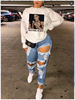 2020 Amazon ebay Speed sell wish sexy style Europe and America Women's wear printing Long sleeved casual sweater 2020 Amazon ebay Speed sell wish sexy style Europe and America Women's wear printing Long sleeved casual sweater