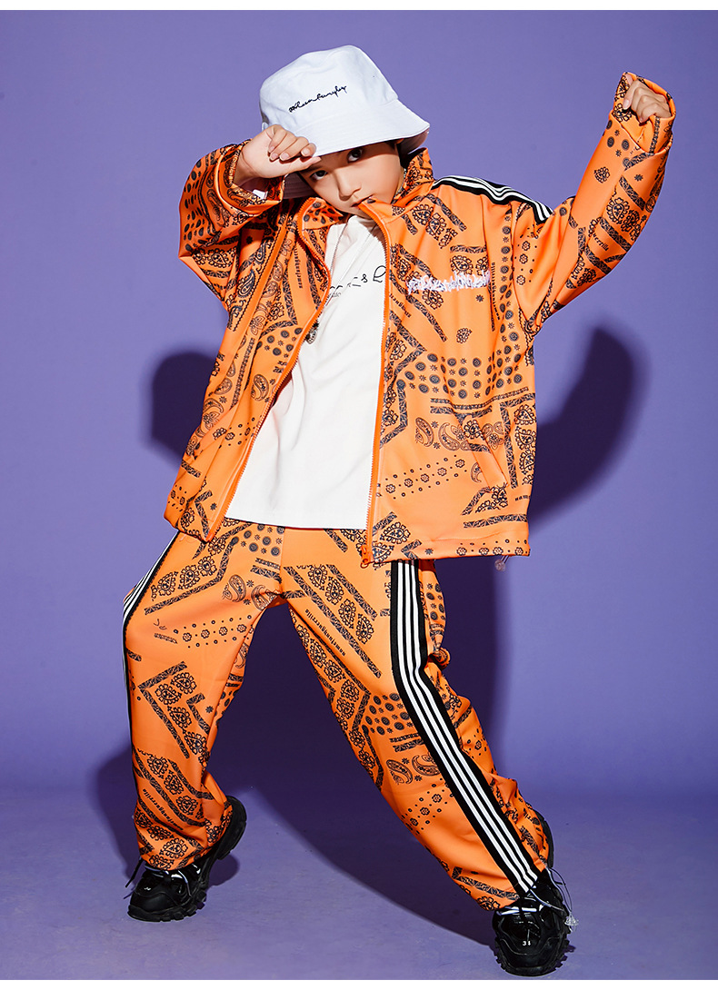男童嘻哈街舞套装爵士舞宽松hiphop表演出服女童春秋走秀潮儿童装