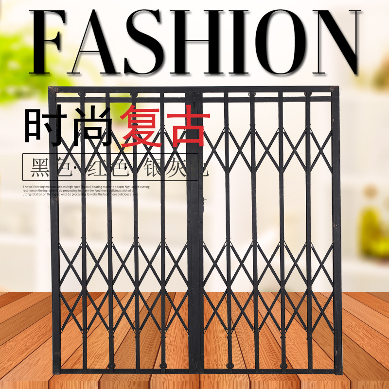 老式扁铁拉闸门防盗仓库门复古怀旧商铺门楼梯通道铁门庭院推拉门
