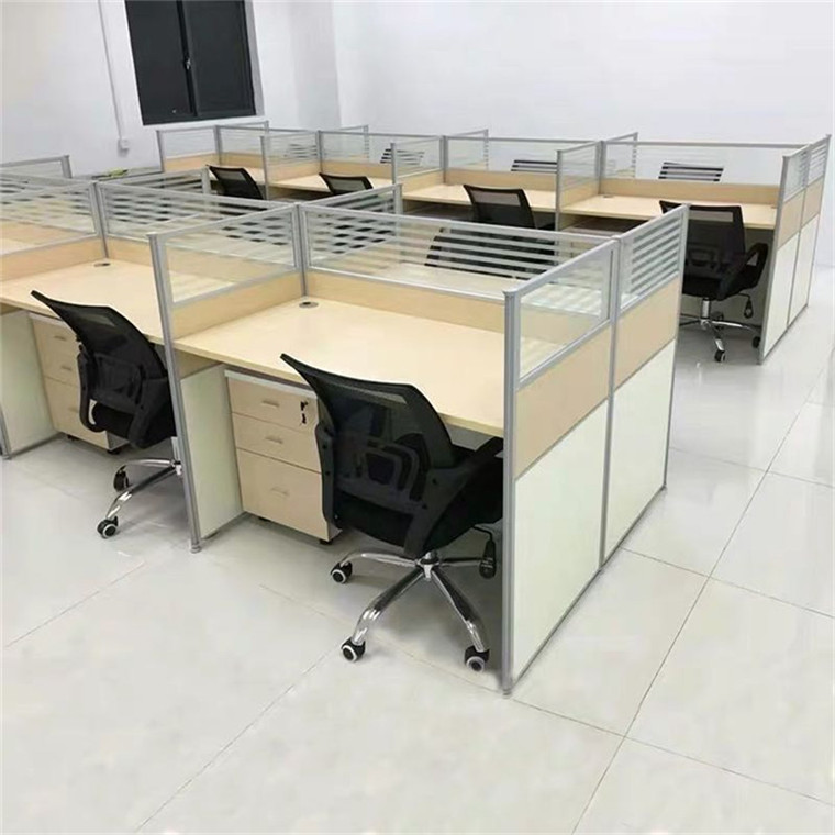 深圳职员 办公桌员工办公室卡位四人屏风隔断工位挡板 电脑桌厂家