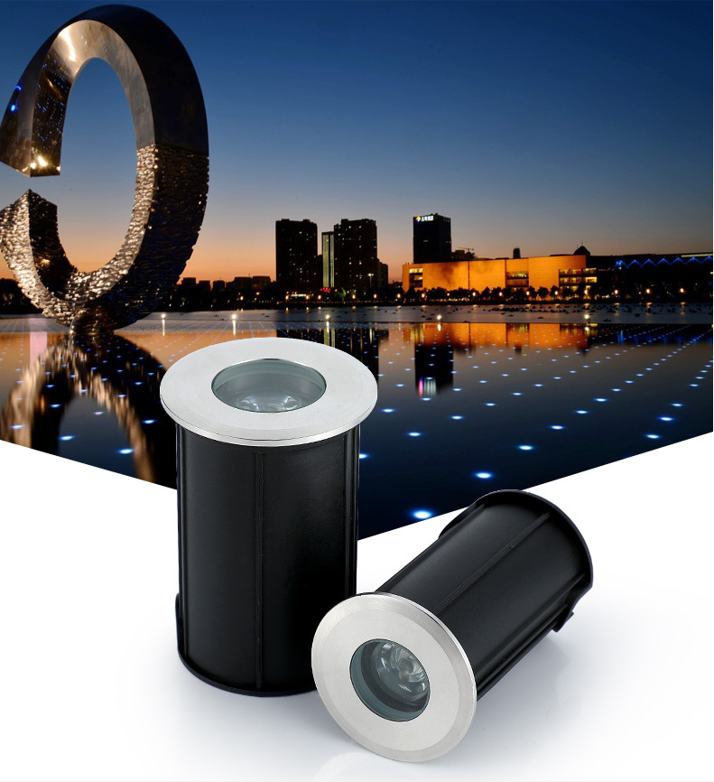 led迷你地埋灯圆1w12v24v嵌入式不锈钢广场点光灯台阶地脚栈道灯