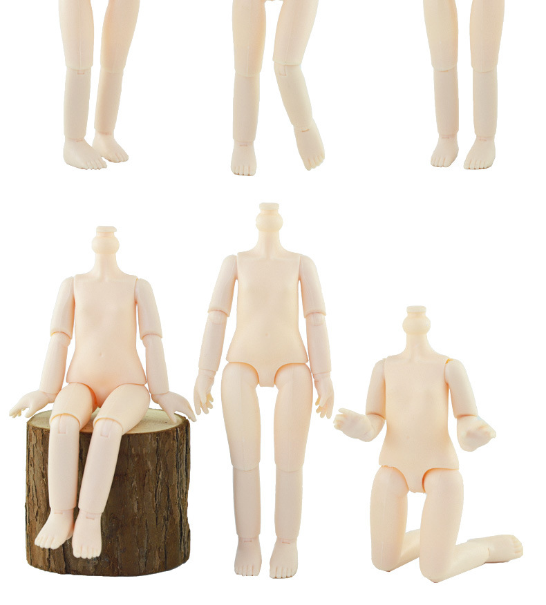 嘿喽芭比娃娃6分娃13关节素体素头24cm白肌bjd裸娃女孩diy玩具