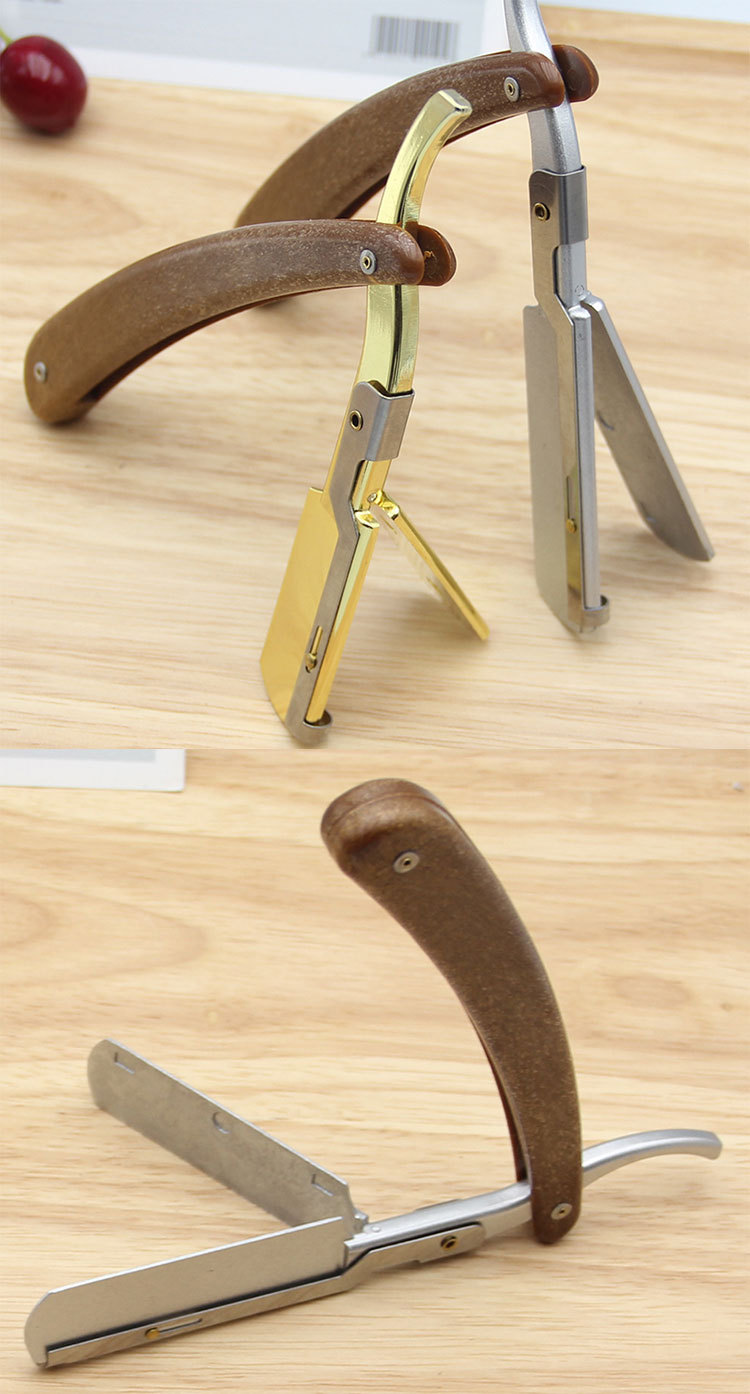 厂家直销剃须刀老式手动刮剃头刀片理发刮胡剃刮脸修眉削发77刀架