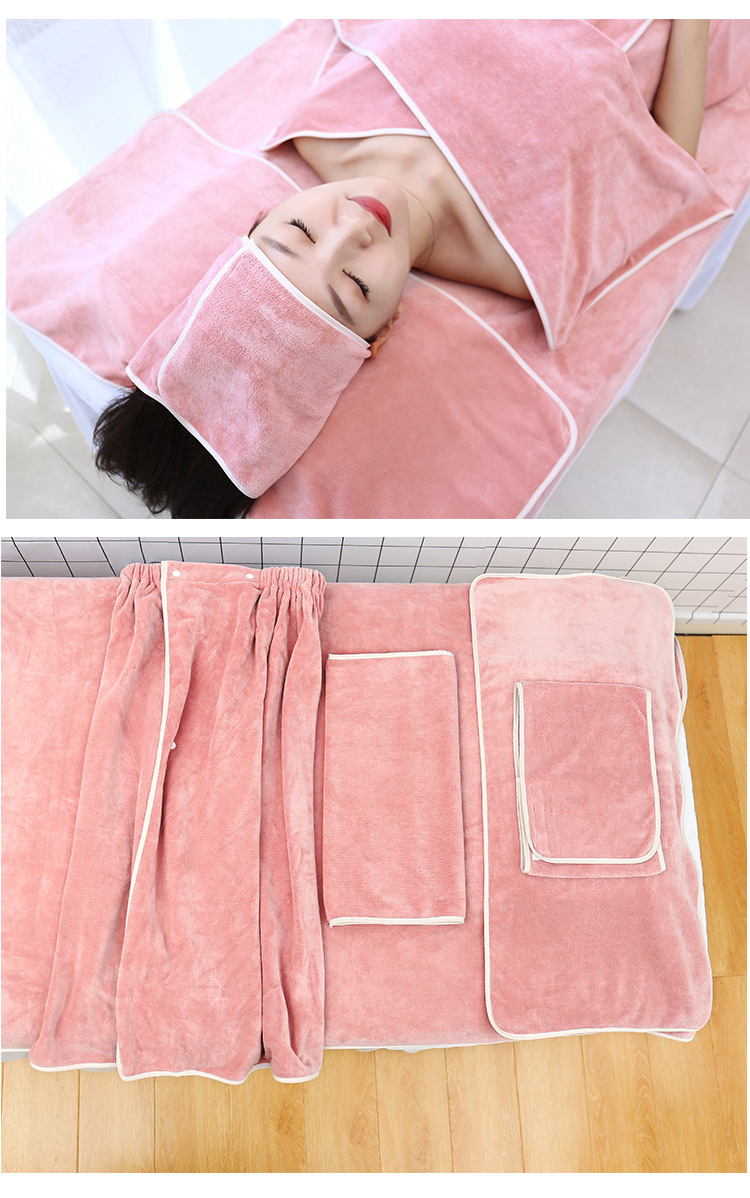 美容院会所专用spa包头毛巾套装吸水 胸浴裙铺床浴巾可定制logo