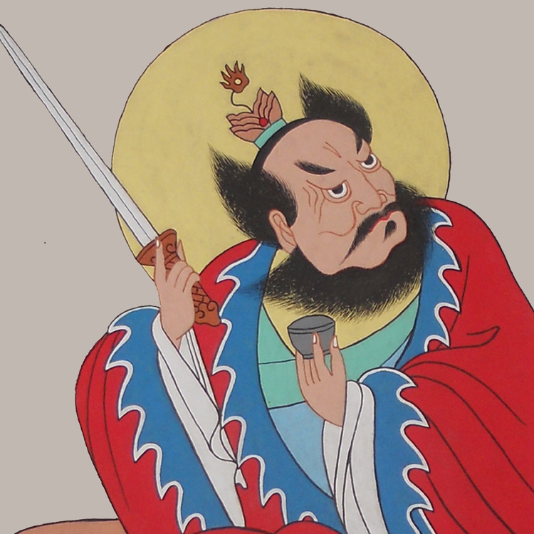 张天师画像神像张道凌镇宅驱邪挂画祖师爷供奉结缘道场装饰丝绸画