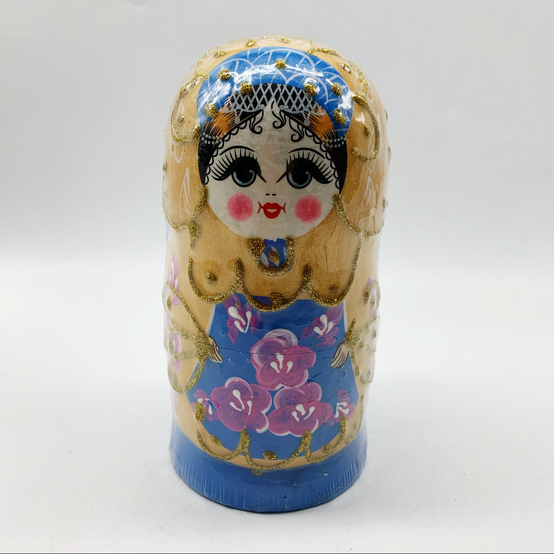 俄罗斯七层手绘套娃好质量油金丝旅游景区地摊货源木质工艺品摆件
