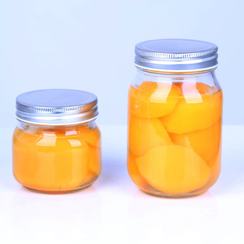 现货批发500ml罐头瓶 380ml 方圆透明酱菜玻璃750ml梅森杯玻璃瓶